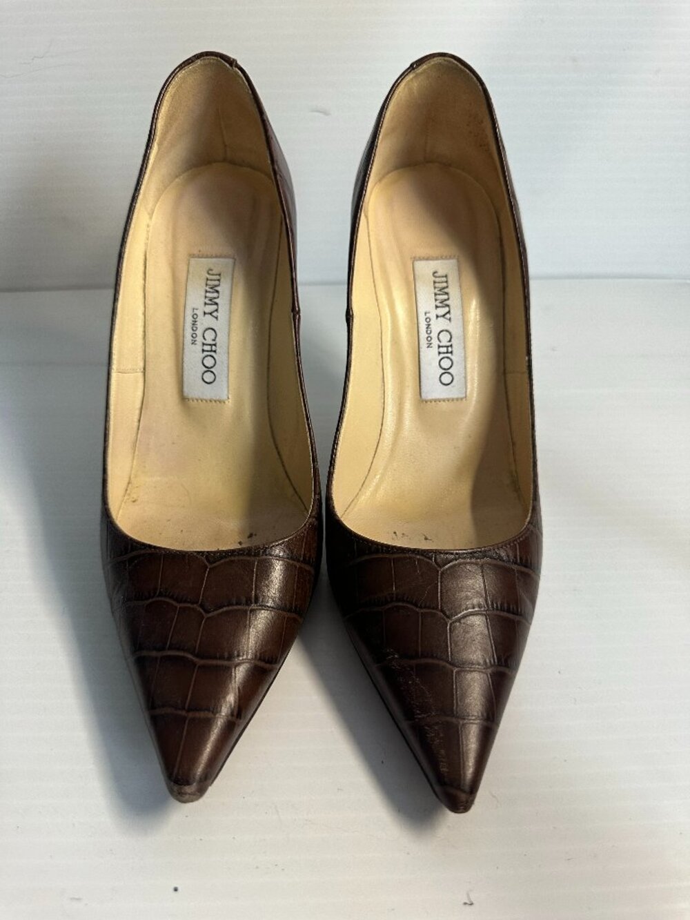 Jimmy Choo Croc Leather Heels